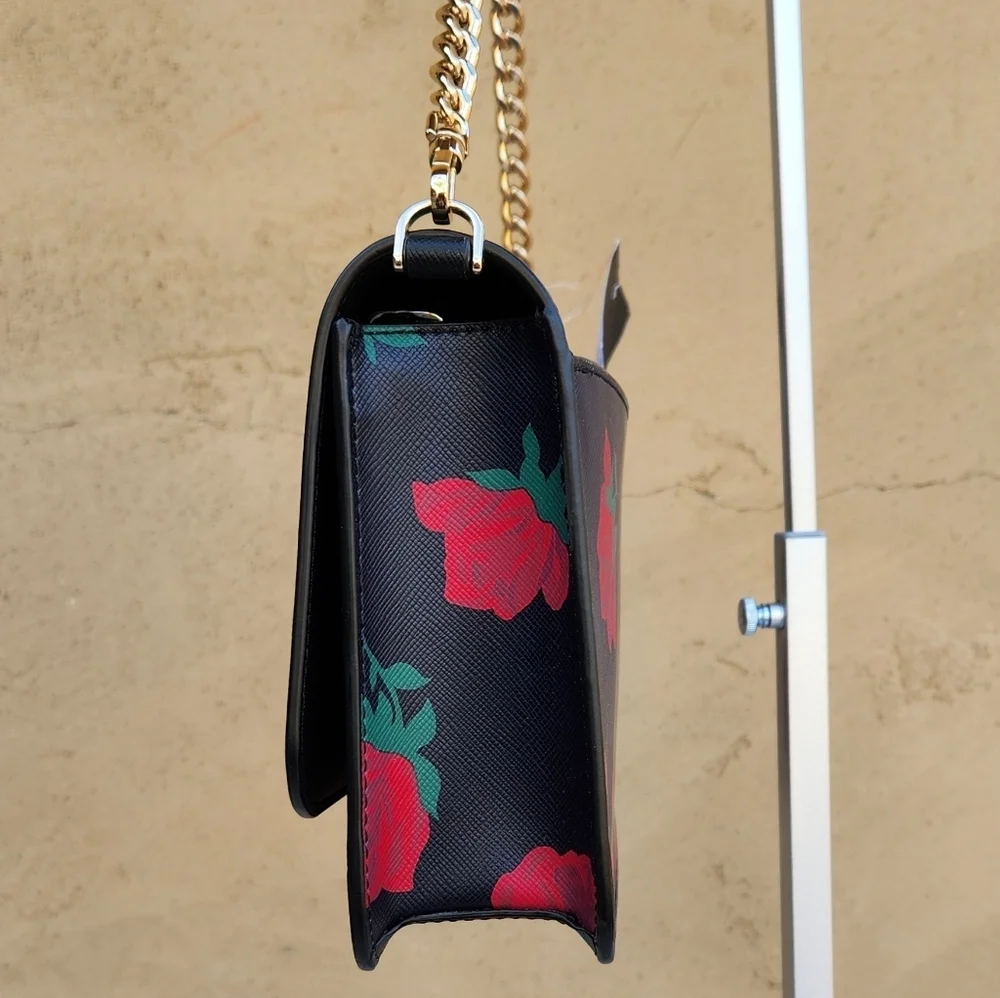 Kate Spade Madison Rose Toss Printed Flap Crossbody